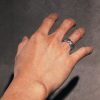 Ring Textured Silver Band with Open Cross - Image 2