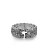 Ring Textured Silver Band with Open Cross