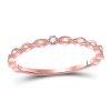 10k Stackable Rose Gold Ring With Diamond .01 CTW - Image 2