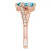 14k Rose Topaz & Diamond Bypass Ring - Image 5