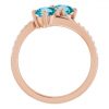 14k Rose Topaz & Diamond Bypass Ring - Image 3