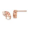 14K Rose Gold Morganite & Diamond Earrings