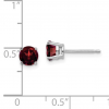 14k White Gold 5mm Garnet Earrings - Image 3
